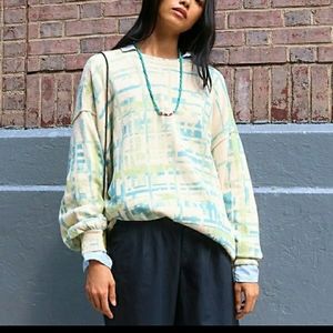 Free people cosmos plaid pullover nwot